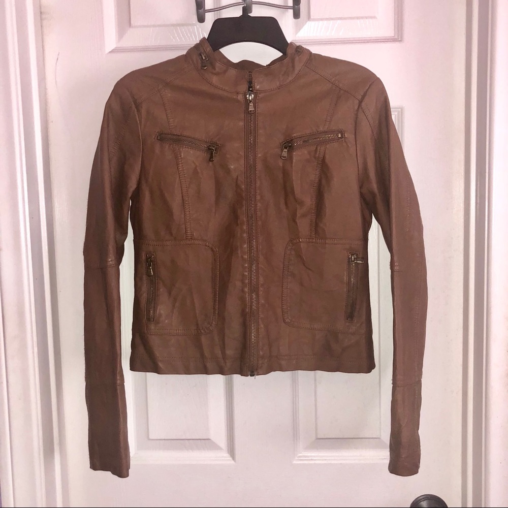 Wet Seal Brown Faux Leather Jacket